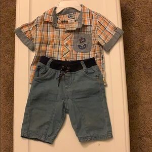 Boys matching shirt set 12m